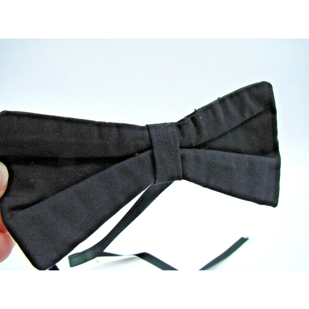 Bowtie Ribbon Necktie Black Adjustable Uniform Catering Restaurant Special Event